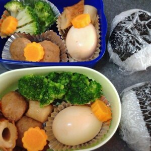 【お弁当】おでんつゆで作る肉だんごとちくわの煮物